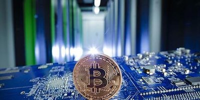 An example of a mining farm with rows of mining rigs